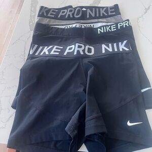 Nike Pro Black and Gray Shorts Trio